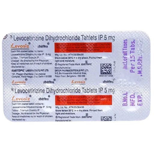 levosiz 5mg tablet 15's